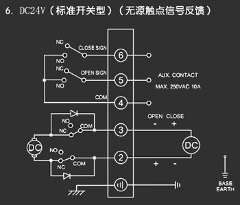 ＤＣ24Ｖ標準開關型<a href='http://m.zgyzzw.cn/Product/diefa/diandongdiefa/' target='_blank'>電動<a href='http://m.zgyzzw.cn/Product/diefa/' target='_blank'>蝶閥</a></a>接線圖